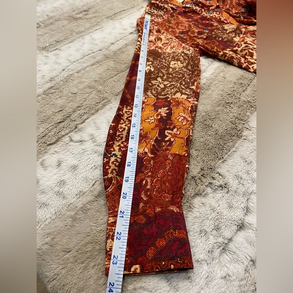 ✨SOLD✨NWT🍁Lucky Brand 100% Silk Jane patchwork Visit top boho western button - Picture 4 of 8